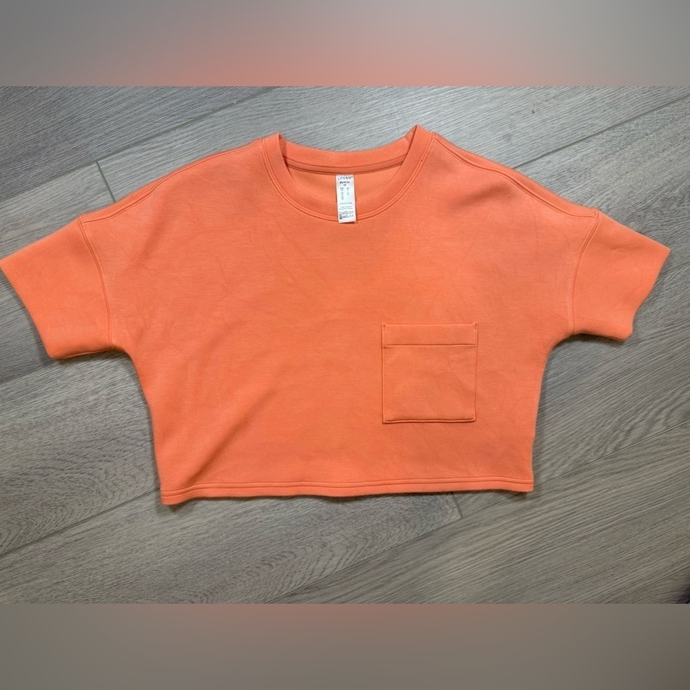 Women’s xs Spanx AirEssentials Pocket Tee coral/orange soft stretchy sporty